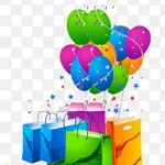 彩色气球彩色纸袋 高清PNG