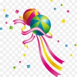 彩色足球彩色丝带 高清PNG