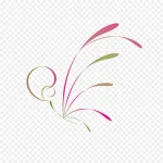 彩色蝴蝶妆线条 透明背景PNG