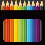 一盒黑色彩色铅笔 PNG素材下载