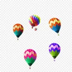 彩色热气球 高清PNG