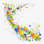 彩色立方体图案 PNG素材下载