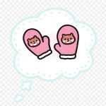 粉色卡通手套 高清PNG