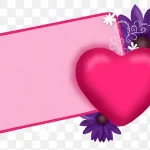 浪漫粉色爱心边框 免费PNG素材