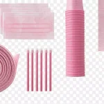 粉色文具用品 透明背景PNG