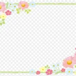 粉色花边框 透明背景PNG