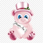 卡通粉色小熊 透明背景PNG