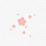 粉色小花卡通手绘 透明背景PNG