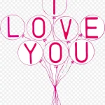 ILOVEYOU粉色气球矢量 高清PNG
