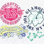 卡通粉色蓝色花瓣背景素材 透明背景PNG