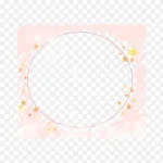 粉色清新椭圆形边框 透明背景PNG