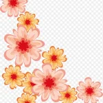 粉色花朵装饰矢量图 透明背景PNG