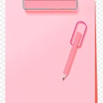 粉色便签本和粉色笔 高清PNG
