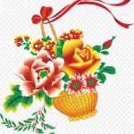 庆典花卉手绘花卉素材 PNG素材下载