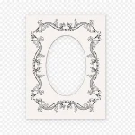 花卉线描庆典花卉边框 免费PNG素材