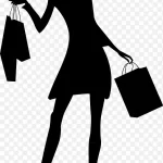 时尚购物女郎剪影 PNG素材下载