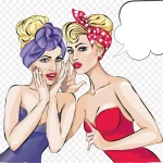 说悄悄话的时尚女郎 高清PNG