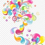 时尚彩色花纹 PNG素材下载