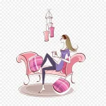 时尚人物插画 免费PNG素材