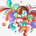 时尚彩色花纹 高清PNG