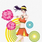 时尚女性啦啦队 透明背景PNG