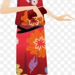 红衣时尚女性 透明背景PNG