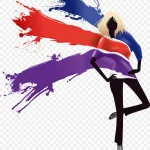 卡通油漆时尚购物女郎剪影 PNG素材下载