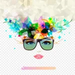 彩色的时尚美女元素 PNG素材下载