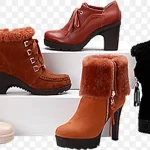 冬日时尚暖冬靴时尚电商 高清PNG