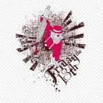 时尚潮流花纹衣服印花 透明背景PNG