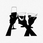 庆祝干杯剪影 免费PNG素材