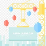 起重机节日庆祝元素气球元素 PNG素材下载