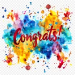 彩色庆祝词 PNG素材下载