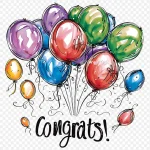 彩色庆祝气球 透明背景PNG