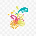 绚丽庆祝花纹 透明背景PNG