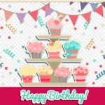 卡通蛋糕生日剪贴画 PNG素材下载