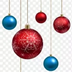 圣诞节彩球剪贴画 PNG素材下载