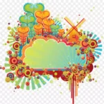 多彩秋日场景剪贴画 透明背景PNG