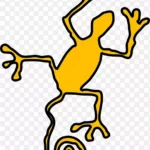 黄色蜥蜴卡通剪贴画 高清PNG