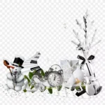 冬季雪人与动物剪贴画 免费PNG素材