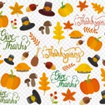 感恩节手绘剪贴画 PNG素材下载