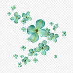 漂浮蓝色花朵 PNG素材下载