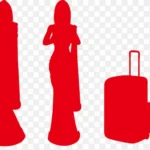 红色剪影北京剪影素材 透明背景PNG