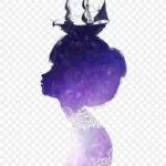 女人侧面剪影 透明背景PNG