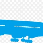 蓝色飞机剪影北京剪影元素 PNG素材下载