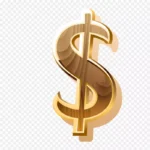 棕色手绘的金钱符号 透明背景PNG