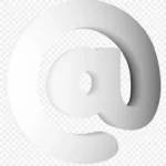 白色立体互联网符号 透明背景PNG