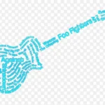 文字组成吉他创意设计 免费PNG素材