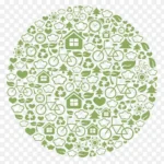 圆形创意底纹设计 透明背景PNG