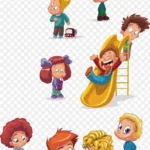 儿童玩耍卡通海报PNG矢量素材 高清PNG